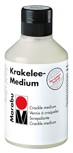 Marabu 11400013840 - Farbloses Krakelee Medium auf Wasserbasis, 250 ml Flasche, für Reißlacktechnik, geeignet für Holz, Metall, Glas, Terracotta, Leinwand, Keramik, Porzellan und Modelliermasse von Marabu