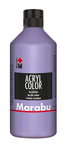 Marabu 12010075032 - Acryl Color karminrot 500 ml, cremige Acrylfarbe auf Wasserbasis, schnell trocknend, lichtecht, wasserfest, zum Auftragen mit Pinsel und Schwamm auf Leinwand, Papier und Holz von Marabu