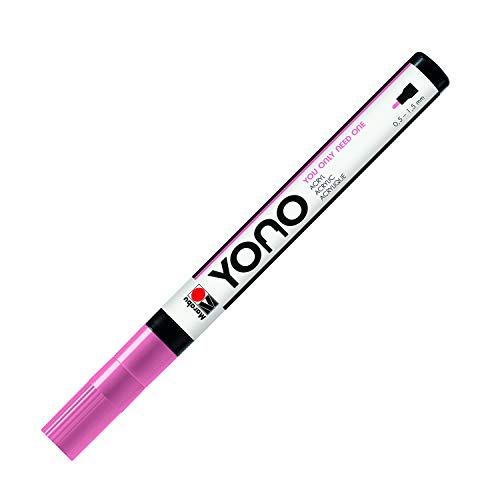 Marabu 12400101033 - YONO Marker, Rosa 033, vielseitiger Acrylstift mit feiner japanischer Rundspitze 0,5 - 1,5 mm, wasserbasiert, lichtecht und wasserfest, für nahezu alle Untergründe von Marabu