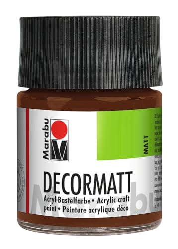 Marabu 14010005047 - Decormatt Acryl Hellbraun 047, 50 ml, samtmatte Acrylfarbe auf Wasserbasis, cremig und farbintensiv, speichelfest, wetterfest, zum freien Malen und Schablonieren von Marabu