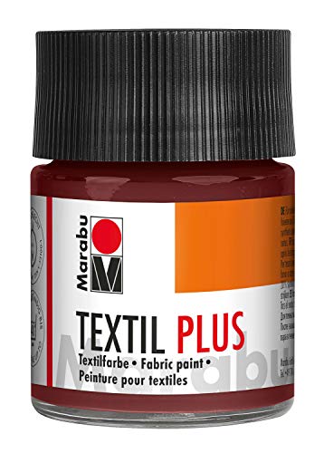 Marabu 17150005046 - Textil Plus mittelbraun 50 ml, volldeckende Stoffmalfarbe für dunkle Stoffe, geeignet für Stoffmalerei und Stoffdruck, nach Fixierung waschbeständig bis 40 °C von Marabu