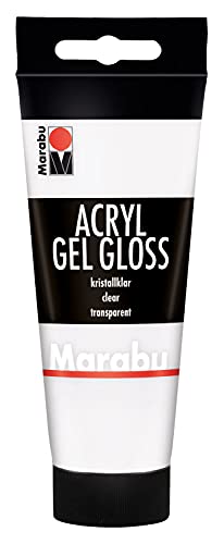 Marabu 12030050101 - Acryl-Gel kristallklar, 100 ml Tube, cremiges, farbloses Gel auf Wasserbasis für reine reliefartige Strukturen, trocknet transparent, glänzend, für Mixed Media von Marabu