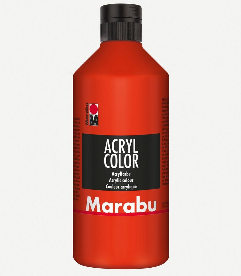 Marabu Acrylfarbe Marabu Acrylfarbe Acryl Color, 500 ml, zinnoberrot 006 von Marabu