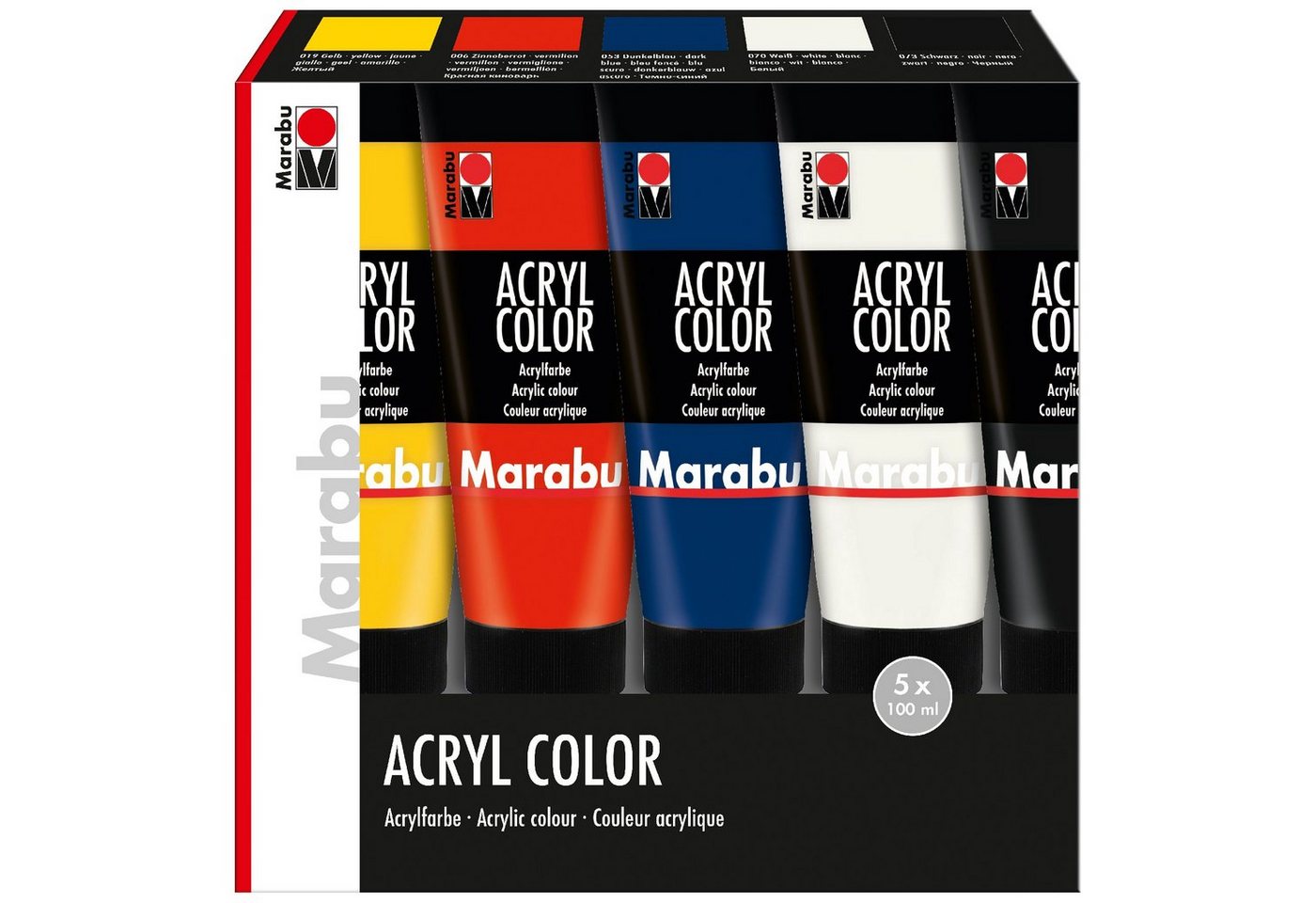 Marabu Acrylfarbe Marabu Acrylfarbe AcrylColor Starter Set 5x 100 ml von Marabu