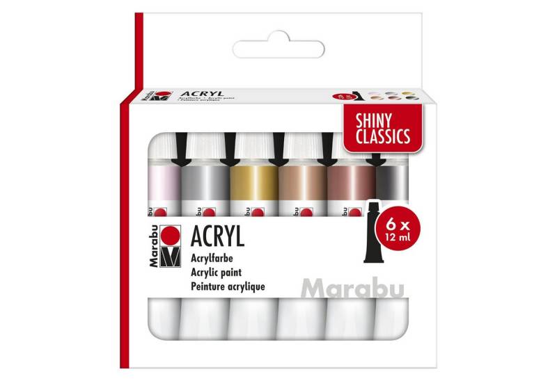 Marabu Acrylfarbe Marabu Acrylfarben Set SHINY CLASSICS, 6 x 12 ml von Marabu