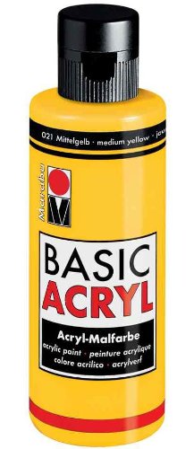 Marabu Basic Acryl, Mittelgelb 021, 80 ml von Marabu
