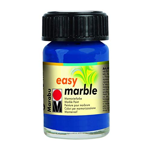 Marabu Easy Marmorglas, 15 ml, mit Tropfdeckel, Dunkles Ultramarin, Marmorfarbe, 4.8 x 3 x 3.2 cm, 15 von Marabu