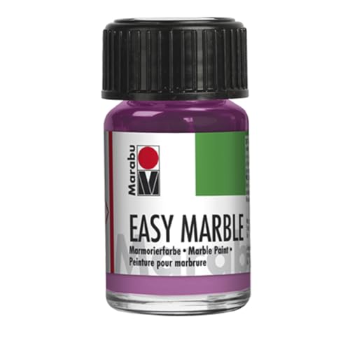 Marabu Easy Marble, Violetter Stift, (235), 15 ml, zum Erstellen von Immersionsmarmor-Effekten auf Kunststoff, Glas, Holz, Pappmaché, Eiern, Metall, Styropor und mehr von Marabu