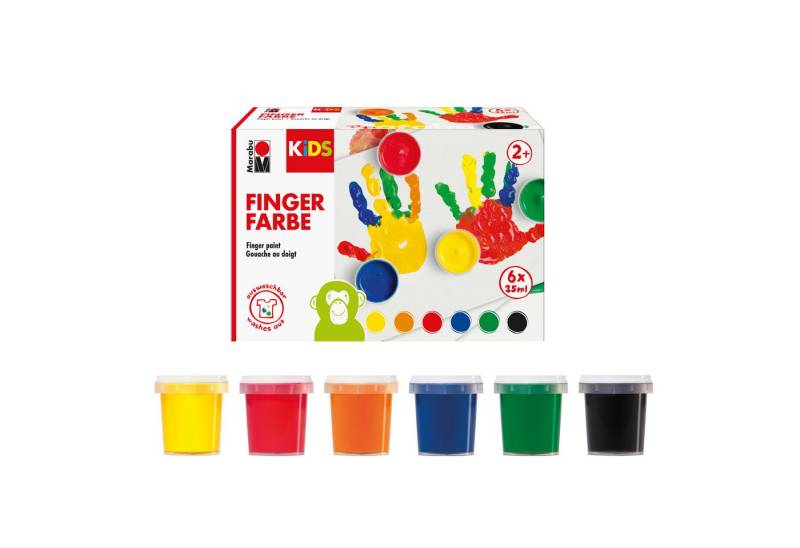 Marabu Fingerfarbe Fingerfarbe KiDS, 6 Stück von Marabu