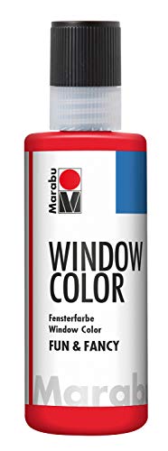 Marabu 04060004031 - Window Color fun & fancy, kirschrot 80 ml, Fensterfarbe auf Wasserbasis, ablösbar auf glatten Flächen wie Glas, Spiegel, Fliesen und Folie von Marabu