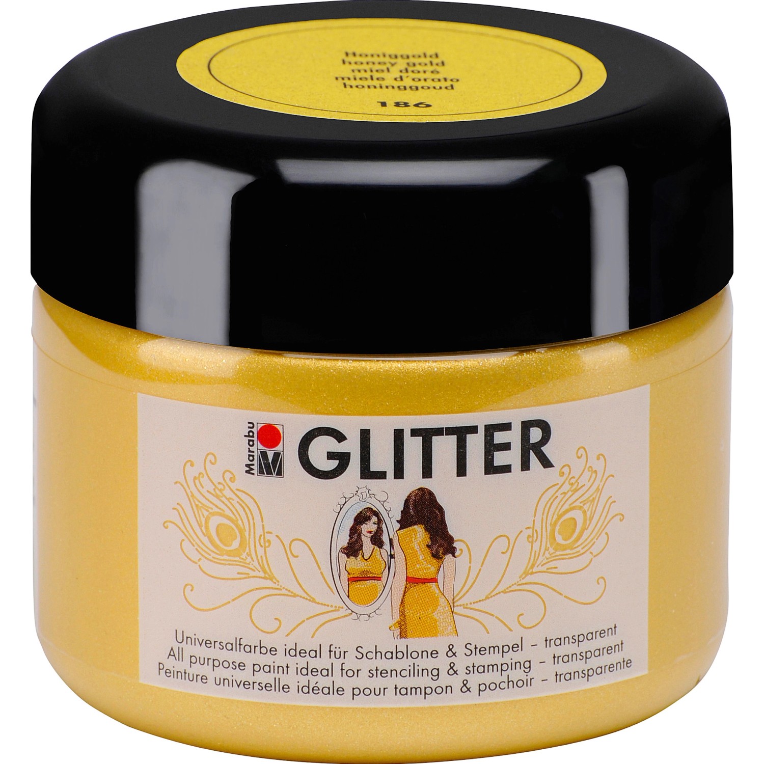 Marabu Glitter transparent 225 ml Honiggold von Marabu