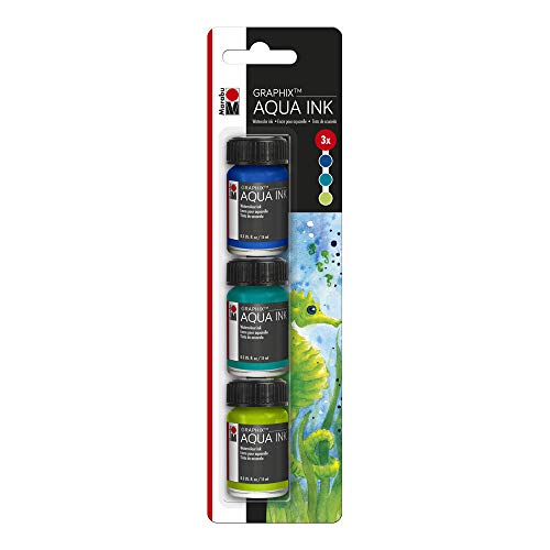 Marabu Graphix Aqua Ink Trail Set, Seahorse (1213900000102) von Marabu