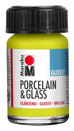 Marabu Porzellan-Keramik- & Glasglanzfarbe Reseda 15ml zum Malen und Stempeln, auf Wasserbasis, abwaschbar, spülmaschinengeeignet von Marabu