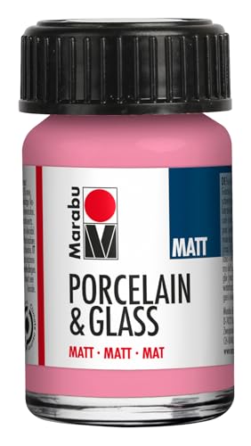 Marabu Porcelain & Glass Matt 15 ml geruchsneutral lichtecht Glasmalfarbe Bastelfarbe Farben Malfarben Porzellanfarbe Rosa von Marabu