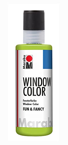 Marabu 04060004061 - Window Color fun & fancy, reseda 80 ml, Fensterfarbe auf Wasserbasis, ablösbar auf glatten Flächen wie Glas, Spiegel, Fliesen und Folie von Marabu