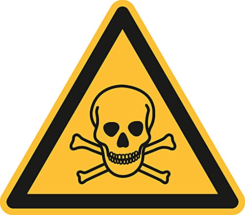 Aufkleber Warnung vor giftigen Stoffen, Selbstklebende PCV-Folie, Seitenlänge: 200 mm, ASR A1.3/ISO 7010 [W016], Warnzeichen, 20 cm von Marahrens