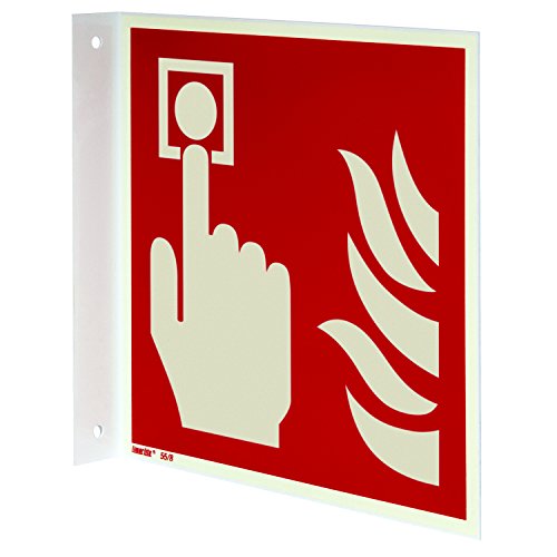 Brandmelder Fahnenschild, Hart-PVC langnachleuchtend, 200 x 200 mm gemäß ASR A1.3 / ISO 7010 F005, Brandschutzzeichen Schild, 20 x 20 cm Brandmelder Fahnenschild, Hart-PVC langnachleuchtend, 200 x 200 mm gemäß ASR A1.3 / ISO 7010 F005, Brandschutzzeichen Schild, 20 x 20 cm von Marahrens