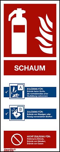 Brandschutzzeichen Feuerlöscher Schaum Aluminium (0,5 mm), 80 x 200 x 0,5 mm, langnachleuchtend, 55/8 mcd von Marahrens