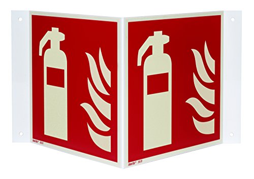 Feuerlöscher Nasenschild [F001] – Kunststoff 1 mm, 150×150 mm, langnachleuchtend, normgerecht nach ASR A1.3 / ISO 7010 von Marahrens