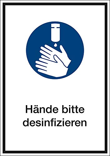 Kombischild Hände Bitte desinfizieren, Selbstklebende Folie, 130 x 185 mm, Gebotszeichen, Aufkleber, Infektionsprävention Kombischild Hände Bitte desinfizieren, Selbstklebende Folie, 130 x 185 mm, Gebotszeichen, Aufkleber, Infektionsprävention von Marahrens