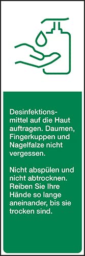 Sicherheitsaushang Desinfektionsmittel, grün, Folie, selbstklebend, 50 x 150 x 0,1 mm von Marahrens