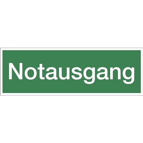 Textschild Notausgang, Aluminium, langnachleuchtend - LimarLite®, Format: 297 x 105 mm, Rettungszeichen von Marahrens