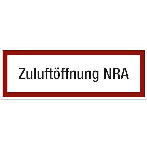 Textschild Zuluftöffnung NRA, Selbstklebende PVC-Folie, gemäß DIN 4066, Format: 210 x 74 mm, Brandschutzzeichen von Marahrens