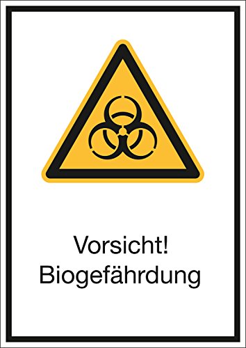 Vorsicht Biogefährdung Kombischild, PVC-Folie selbsklebend, 210 x 297 mm, Warnzeichen Aufkleber, Piktogramm nach ASR A1.3 / ISO 7010 W009 Vorsicht Biogefährdung Kombischild, PVC-Folie selbsklebend, 210 x 297 mm, Warnzeichen Aufkleber, Piktogramm nach ASR A1.3 / ISO 7010 W009 von Marahrens