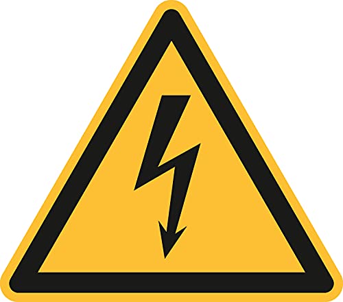 Warnung vor gefährlicher, elektrischer Spannung, Kunststoff, Seitenlänge: 200 mm, ASR A1.3/ISO 7010 [W012], Warnzeichen, Schild, 20 cm von Marahrens