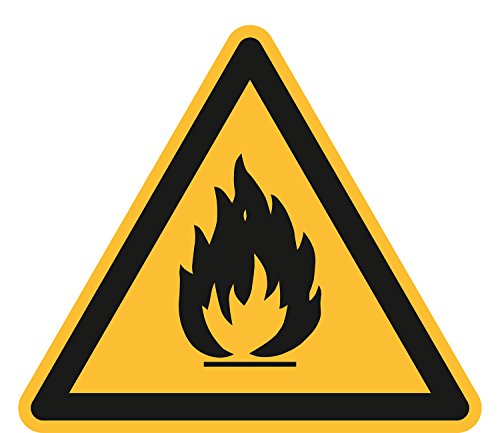 Warnung vor feuergefährlichen Stoffen, PVC-Folie, 25 mm Seitenlänge gemäß BGV A8 W01, Warnzeichen Aufkleber, 44 Stück Warnung vor feuergefährlichen Stoffen, PVC-Folie, 25 mm Seitenlänge gemäß BGV A8 W01, Warnzeichen Aufkleber, 44 Stück von Marahrens