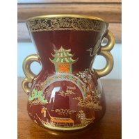 Vintage Carlton Ware Rouge Royale Lustreware Squat Vase, Royal Mikado Vase von MarangeVintage