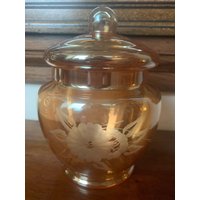 Vintage Marigold Faschingsglas Aufbewahrung, Apothekerdose, Süßes Glas von MarangeVintage