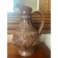 Vintage Mcm West German Pottery Krug/Vase, Retro Keramik Ewer, Krug, Bay von MarangeVintage