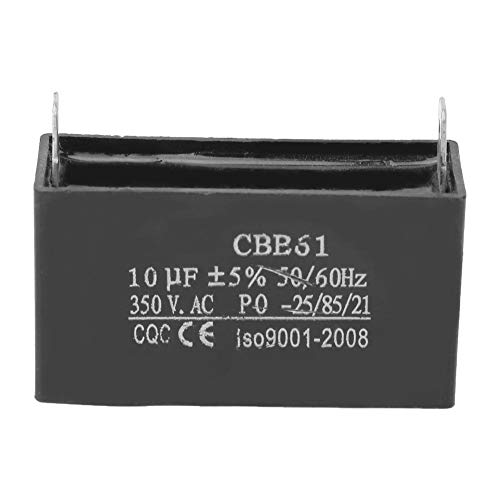 CBB61 Kondensator, Lüftermotor Start Kunststoffkondensator 350VAC 10UF + -5% 50/60Hz 2 Pins für bequemen Anschluss von Maranon