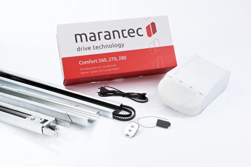 Marantec Garagentorantrieb Comfort 260 Speed Set, Toröffnung in unter 10 sek. bei 650 N, max. 110 kg Torgewicht inkl. Schiene und Handsender bi-linked, Weiss von Marantec