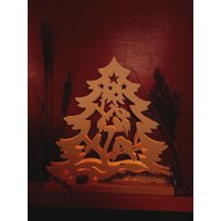 Weihnachten Fensterlicht, Holz Dekoration Licht, Lampe, Schwibbogen, Baum Vögel, Beleuchtet, Laubsägearbeit, Wohndesign von MarbelloHolzdesign