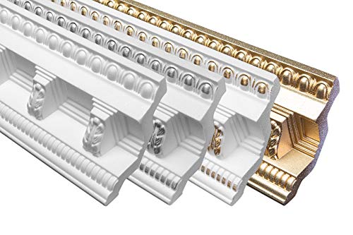 Marbet Deckenleiste B-22 weiß aus Styropor EPS - Stuckleisten gemustert, im traditionellen Design - (20 Meter Sparpaket) Styroporleisten Zierprofile Stuck Marbet Deckenleiste B-22 weiß aus Styropor EPS - Stuckleisten gemustert, im traditionellen Design - (20 Meter Sparpaket) Styroporleisten Zierprofile Stuck von Marbet Design