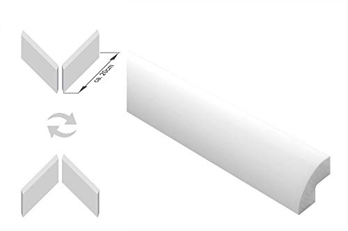 Zierleisten Sparpaket E-1-NK | inkl. vorgefertigte Ecken | leicht und stabil | extrudiertes Styropor | Stuckprofile | modern weiß | dekorativ | XPS | 22 x 22 mm | 40 Meter + 5 Ecken von Marbet Design