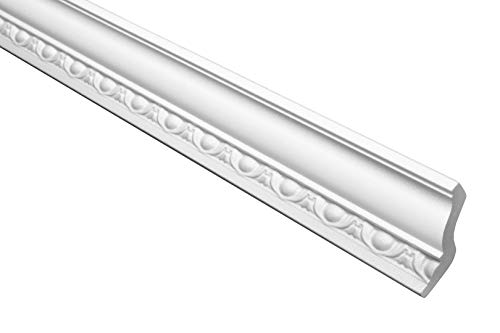 Marbet Deckenleiste B-08 weiß aus Styropor EPS - Stuckleisten gemustert, im traditionellen Design - (50 Meter Sparpaket) Stuck Eckleiste Winkelleiste Wand von Marbet Design