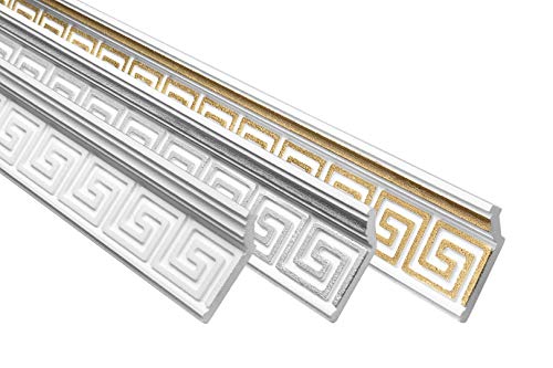 Marbet Deckenleiste B-21 weiß aus Styropor EPS - Stuckleisten gemustert, im traditionellen Design - (50 Meter Sparpaket) Stuck Styroporprofile Zierleisten von Marbet Design