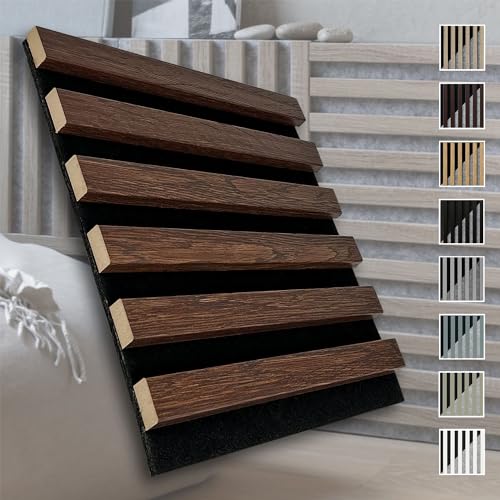 MARBET DESIGN Akustikpaneele Akustikquadrate 30x30cm Wandverkleidung Holz - (1 Paneel, schwarz - Eiche dunkel) Holzpaneele modern Holzwand schwarze Platte von Marbet Design