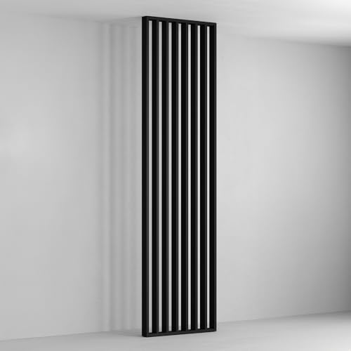 MARBET DESIGN Raumteiler Lamellenwand 275x58cm MDF Raumtrenner Trennwand - freistehende Holzlamellen Innendekoration - Moderne Raumgestaltung Lamellen-Sichtschutz (Schwarz) von Marbet Design