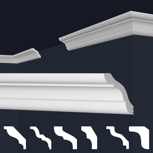 MARBET DESIGN Stuckleisten XPS Styropor weiß - Deckenleisten Deckenstuck Leisten E-Leisten - (180 Meter / 1 Packung E-41) von Marbet Design