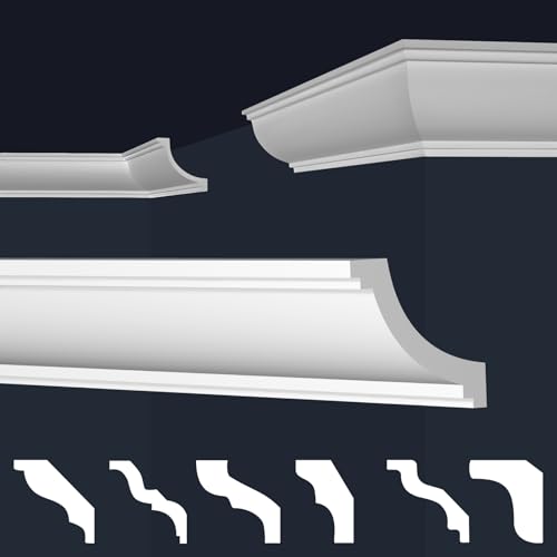 MARBET DESIGN Stuckleisten XPS Styropor weiß - Deckenleisten Deckenstuck Leisten E-Leisten - (40 Meter / 20 Leisten E-36) von Marbet Design
