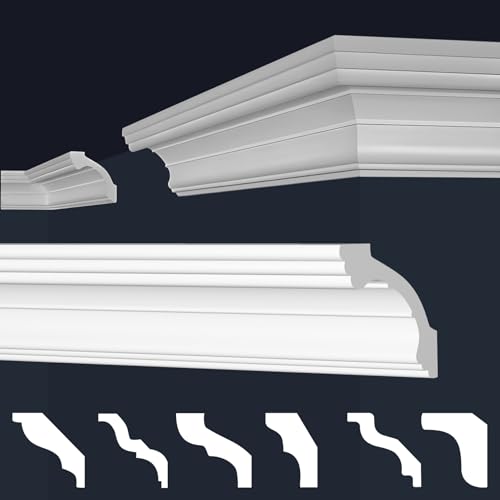 MARBET DESIGN Stuckleisten XPS Styropor weiß - Deckenleisten Deckenstuck Leisten E-Leisten - (Innen- & Außenecke E-38) von Marbet Design