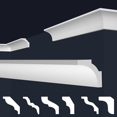 MARBET DESIGN Stuckleisten XPS Styropor weiß - Deckenleisten Stuck Decken Styroporleisten E-Leisten - (260 Meter / 1 Packung E-11) von Marbet Design