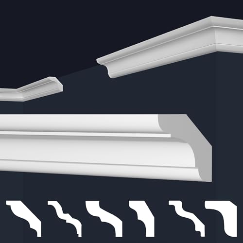MARBET DESIGN Stuckleisten XPS Styropor weiß - Deckenleisten Stuck Decken Styroporleisten E-Leisten - (280 Meter / 1 Packung E-24) von Marbet Design