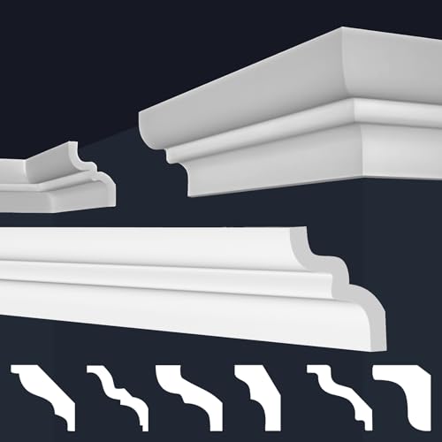 MARBET DESIGN Stuckleisten XPS Styropor weiß - Deckenleisten Stuck Decken Styroporleisten E-Leisten - (78 Meter / 1 Packung E-9) von Marbet Design