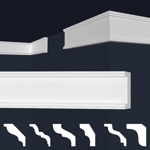 MARBET DESIGN Stuckleisten XPS Styropor weiß - Wandleisten Bordüre Styroporleisten E-Leisten - (2 Meter / 1 Leiste E-29) von Marbet Design