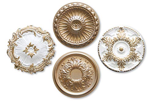 MARBET DESIGN Stuckrosette aus EPS Styropor - Deckenrosette gold, Zierelement, Stuck (R-07 supergold, Ø 40cm) Wanddekoration Schlafzimmer Lampe Rosette rund von Marbet Design
